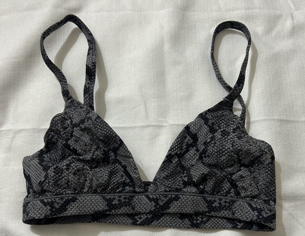 Skims NWT Fits Everybody Triangle Bralette Shadow Snake Print Size XXS